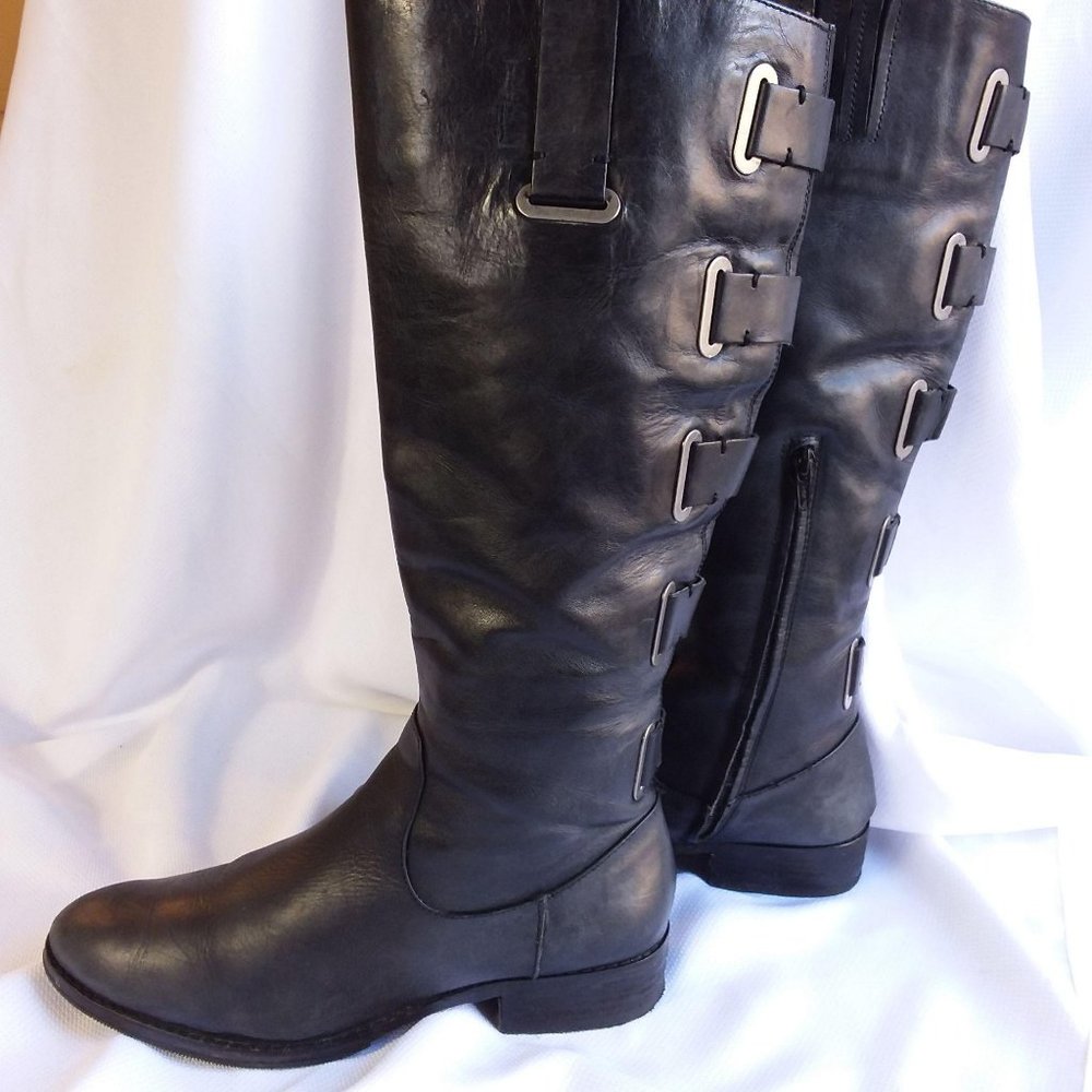 Regent Black Leather Boots Womens SZ 8.5 Zipper